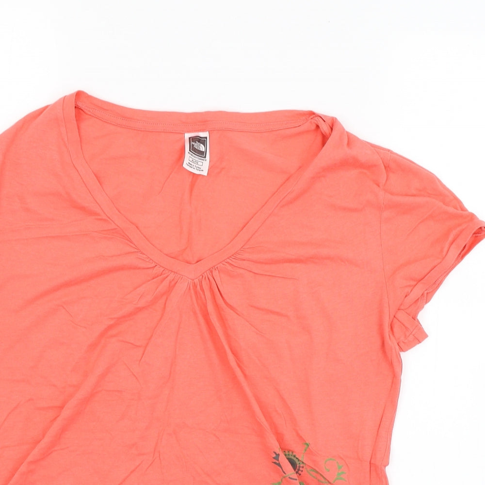 The North Face Womens Orange  Jersey Basic T-Shirt Size XL