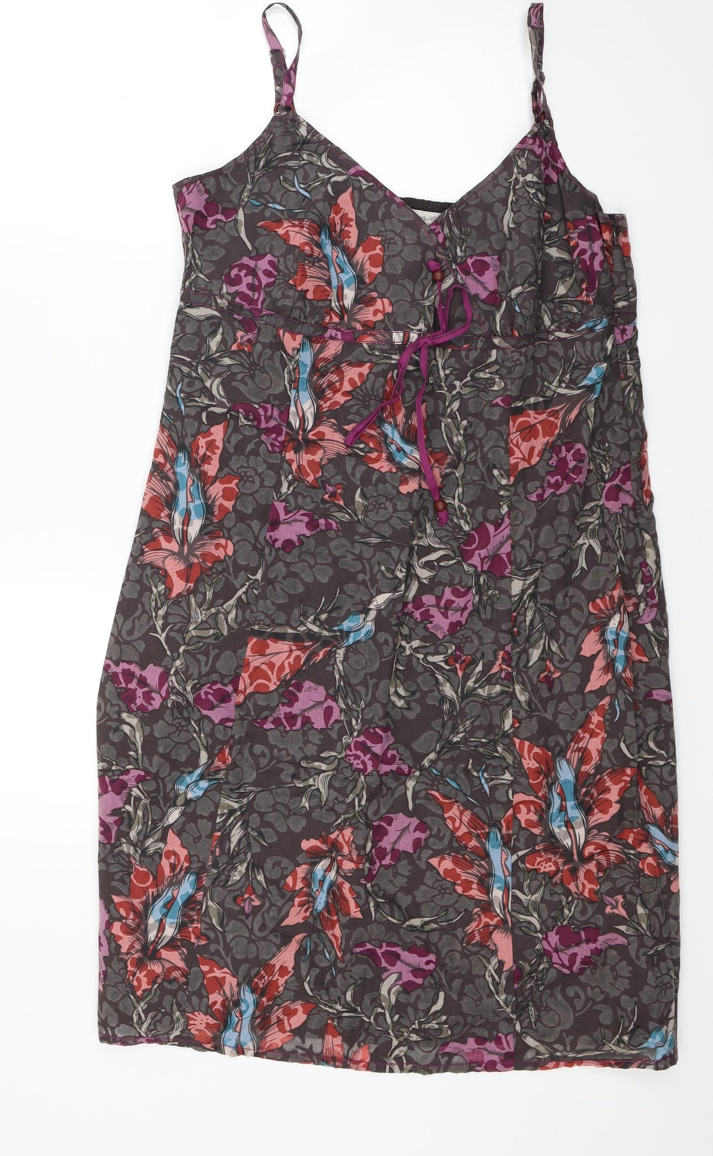 Esprit Womens Brown Floral Jersey A-Line  Size 18
