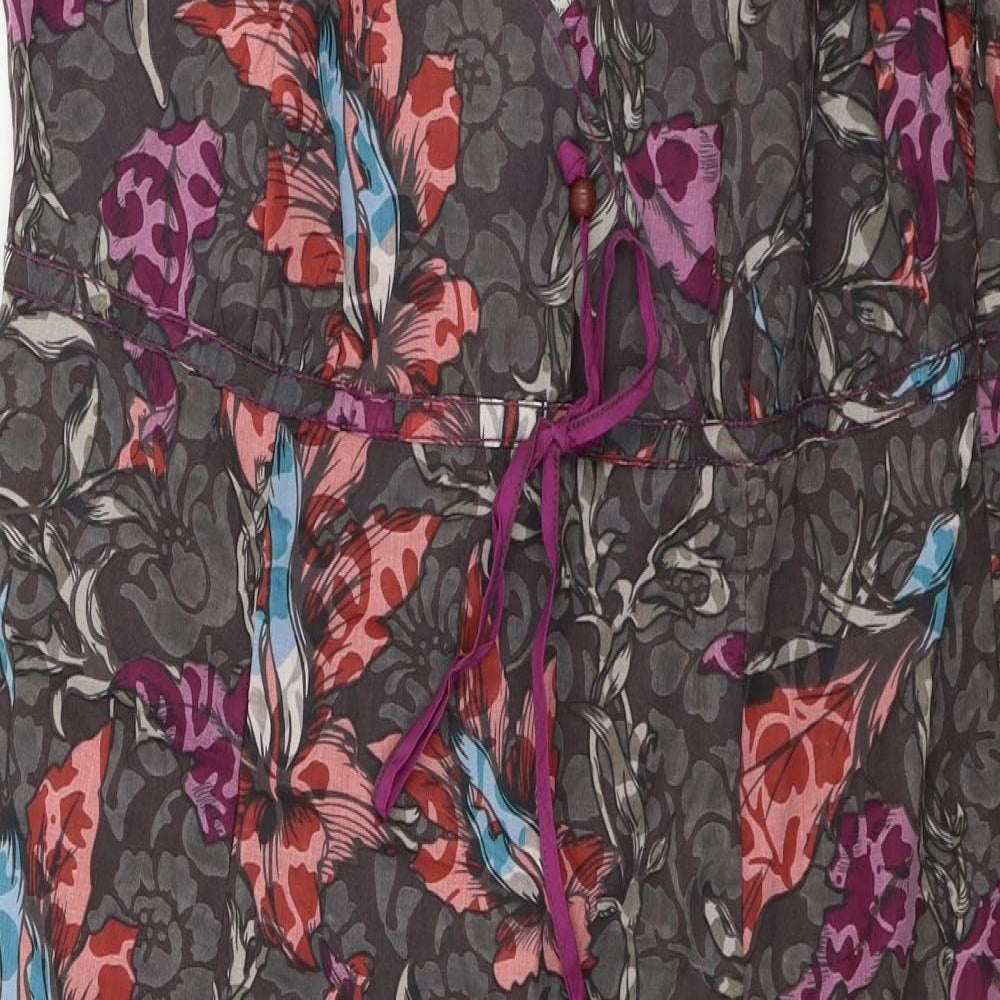 Esprit Womens Brown Floral Jersey A-Line  Size 18
