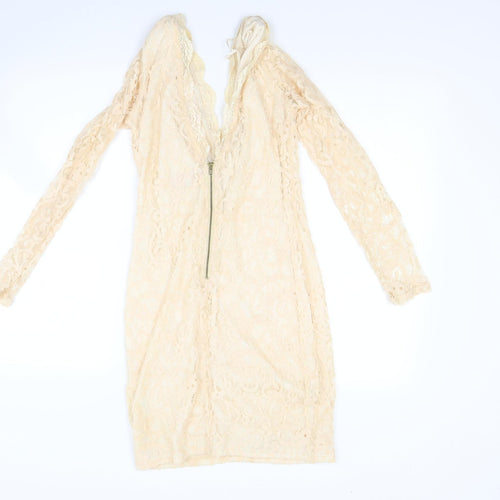 Pink Boutique Womens Beige Floral  A-Line  Size 10