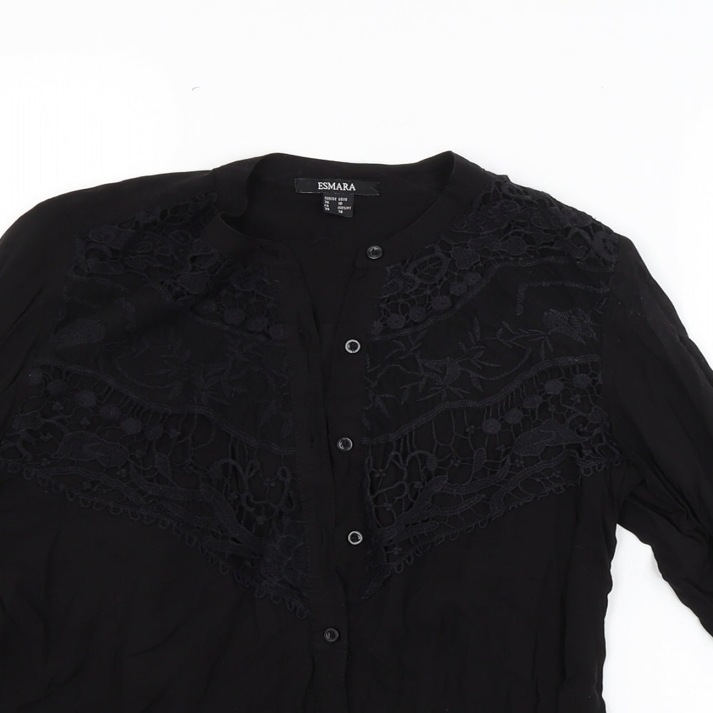 ESMARA Womens Black   Basic Blouse Size 10