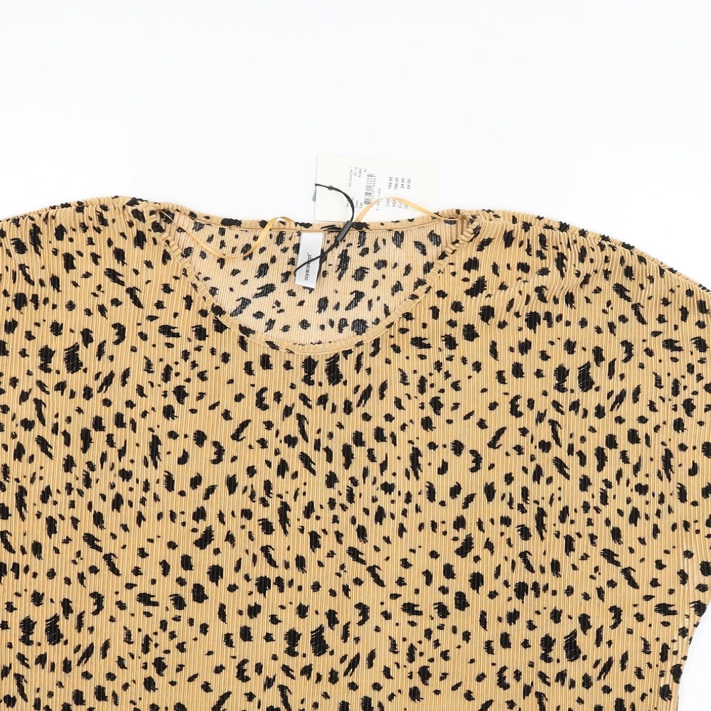 Soyaconcept Womens Brown Animal Print  Basic Blouse Size XL