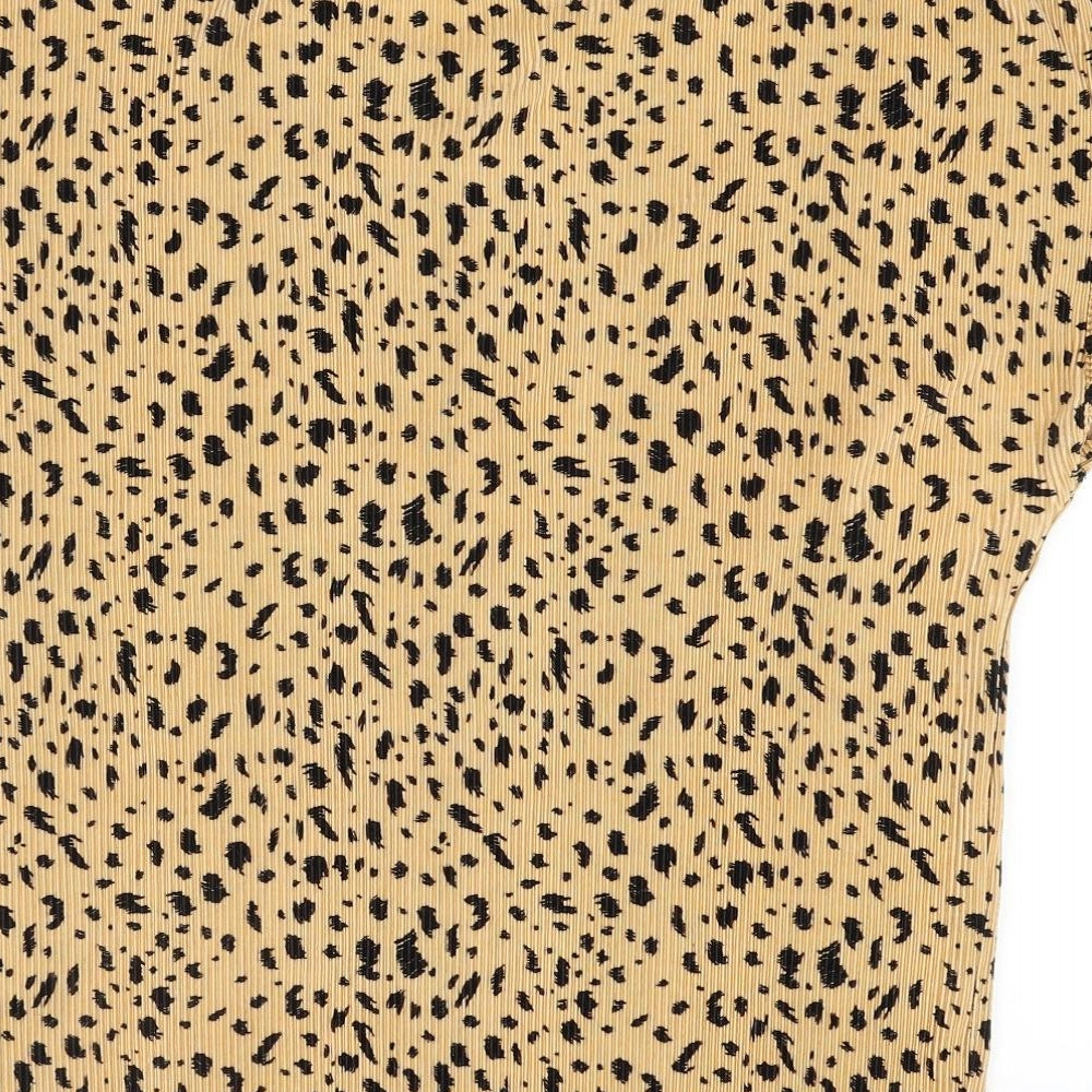 Soyaconcept Womens Brown Animal Print  Basic Blouse Size XL