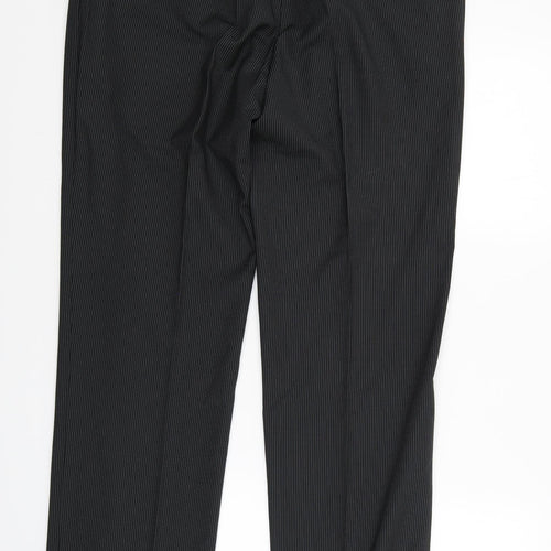 Burton Mens Black Striped  Trousers  Size 34 L30 in