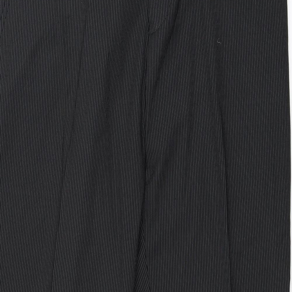 Burton Mens Black Striped  Trousers  Size 34 L30 in