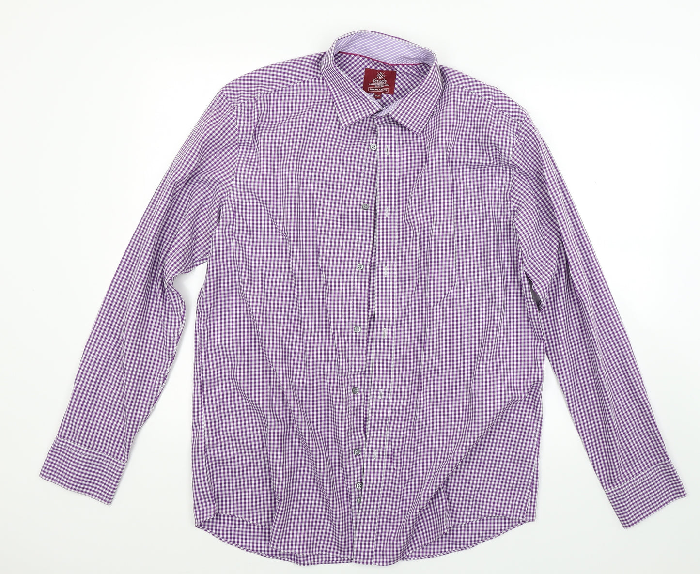 Taylor & Wright Mens Purple Check   Dress Shirt Size 16.5