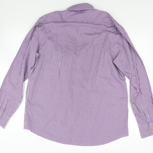 Taylor & Wright Mens Purple Check   Dress Shirt Size 16.5