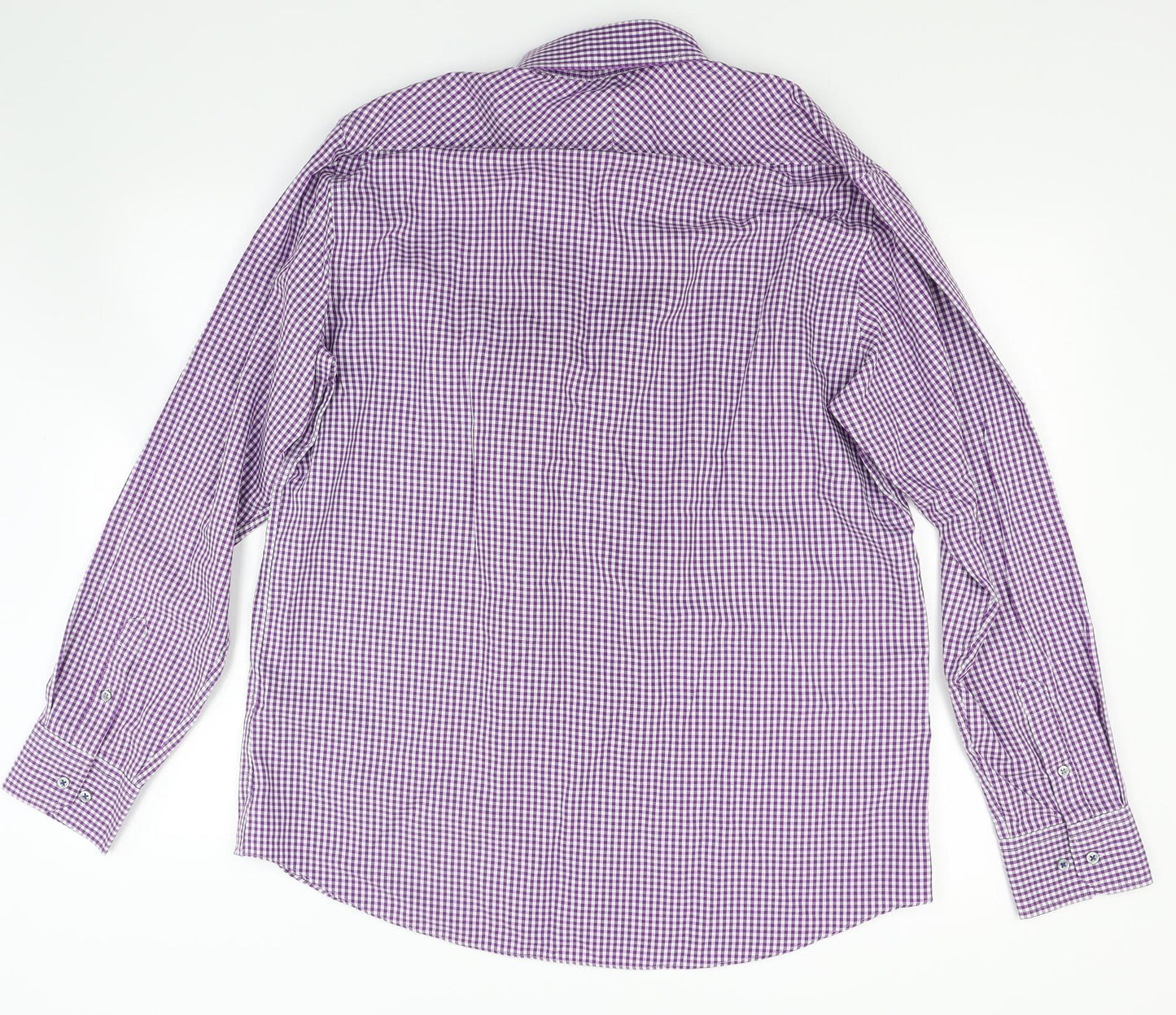 Taylor & Wright Mens Purple Check   Dress Shirt Size 16.5