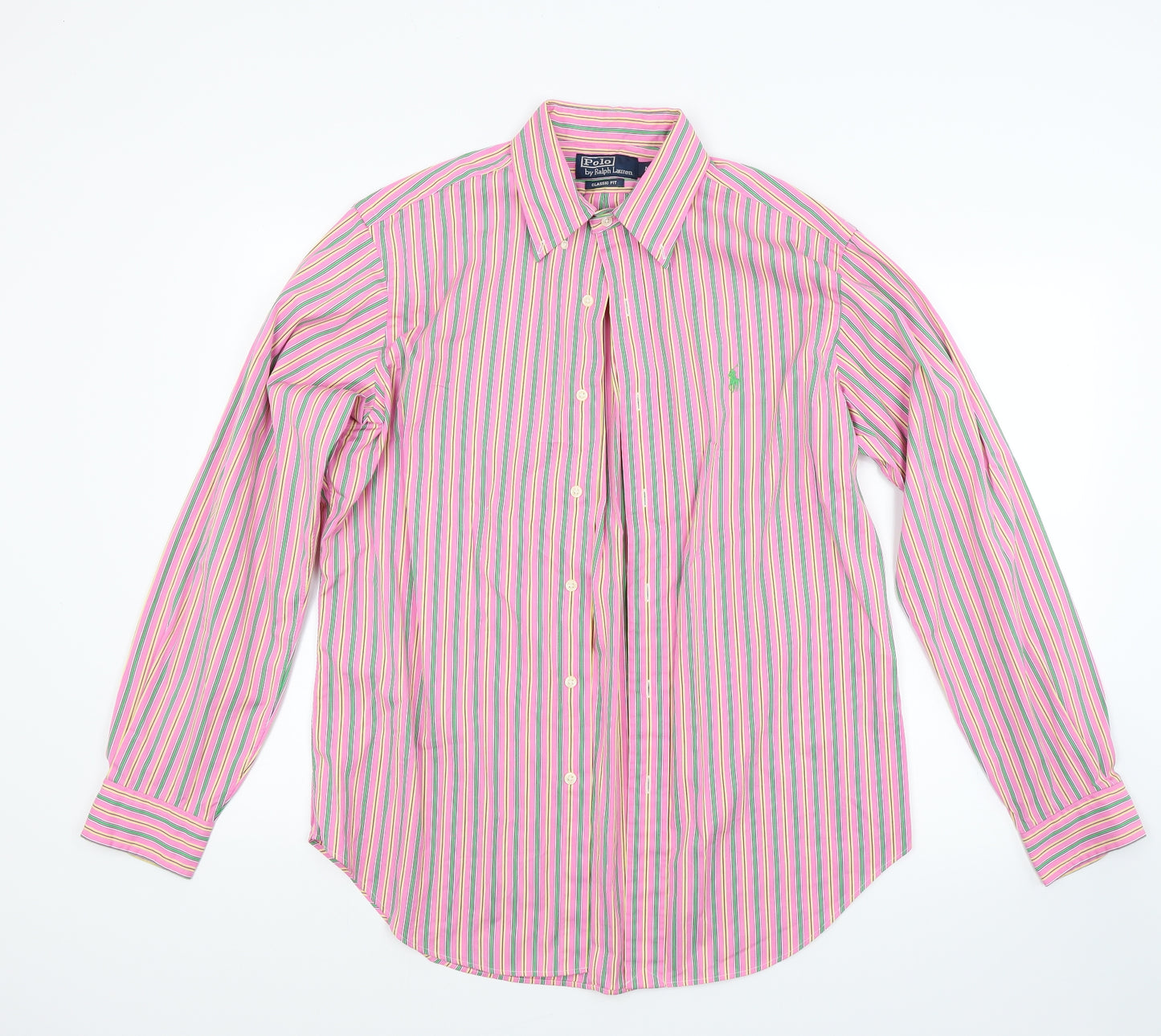 Polo Ralph Lauren Mens Pink Striped   Button-Up Size M