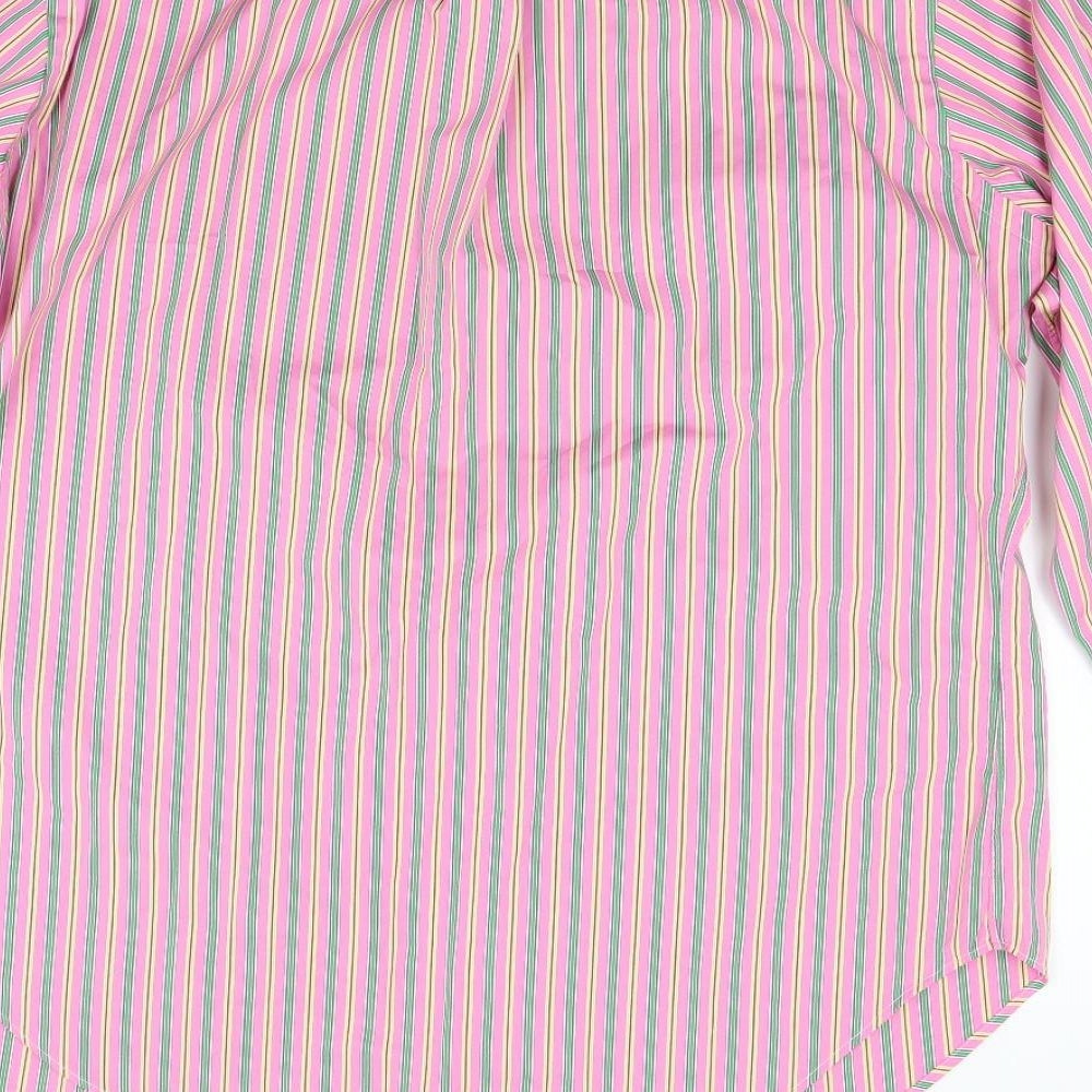 Polo Ralph Lauren Mens Pink Striped   Button-Up Size M