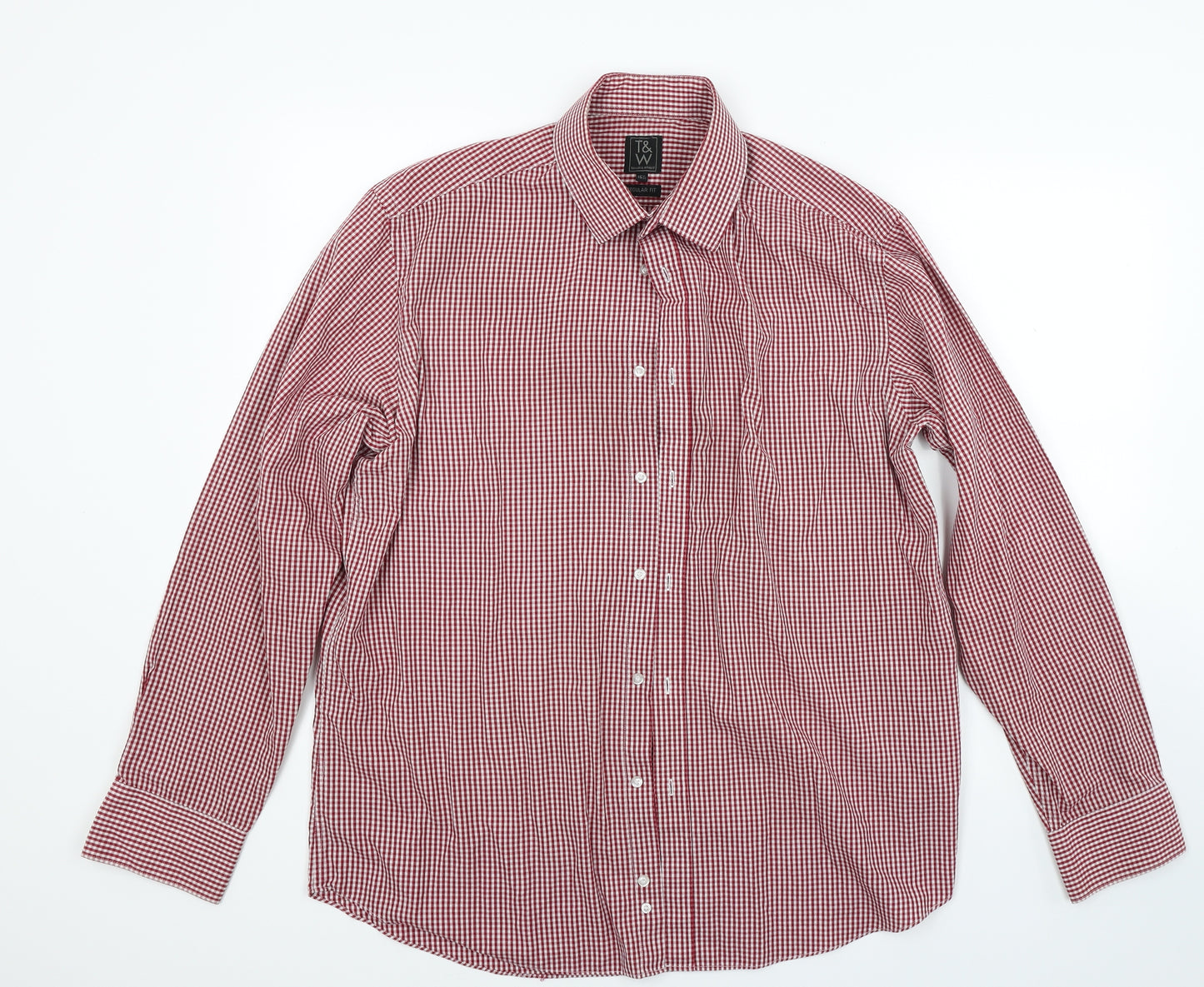 Taylor & Wright Mens Red Check   Dress Shirt Size 16.5