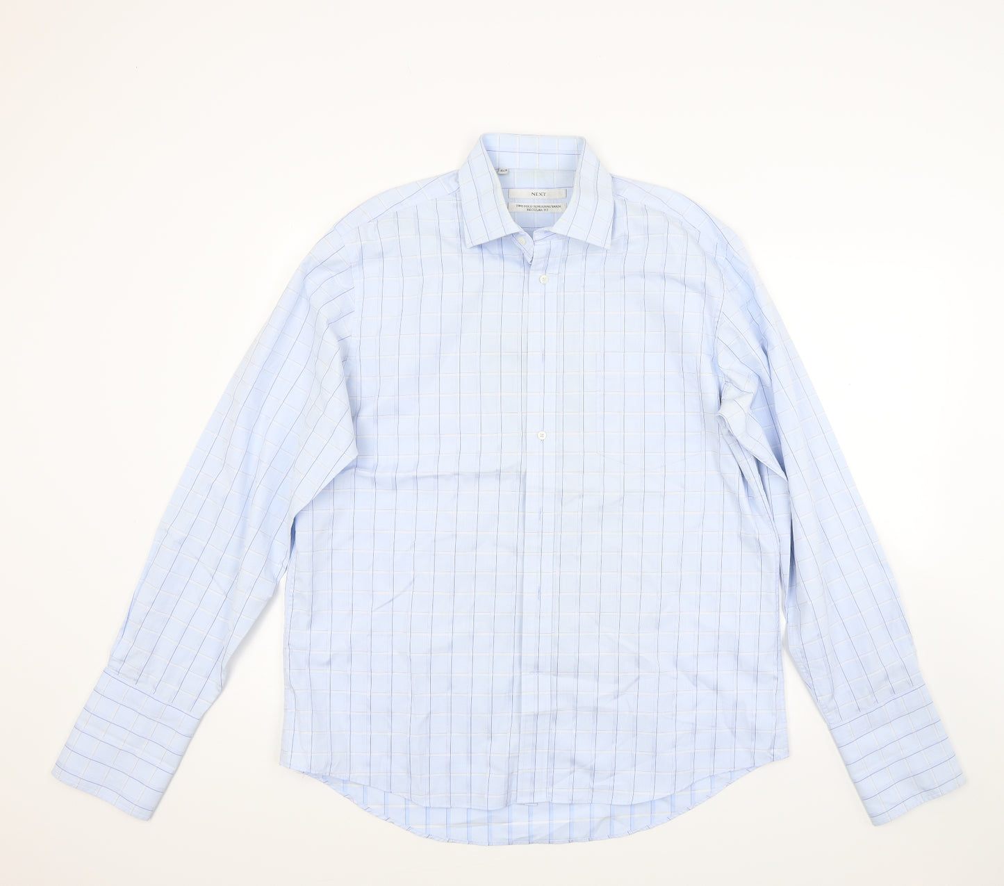 NEXT Mens Blue Check   Dress Shirt Size 16.5