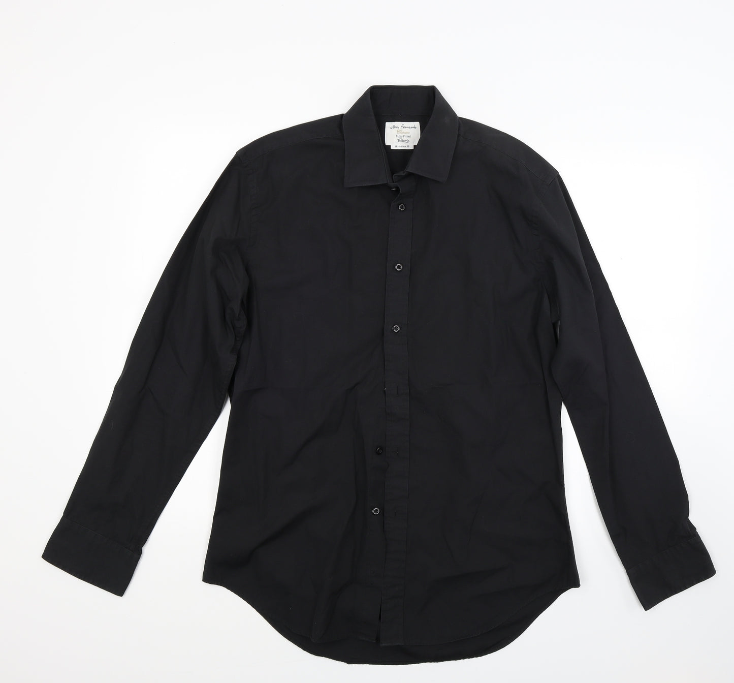 T.M.Lewin Mens Black    Dress Shirt Size 16