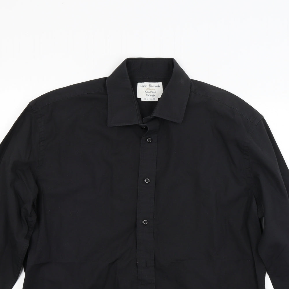 T.M.Lewin Mens Black    Dress Shirt Size 16