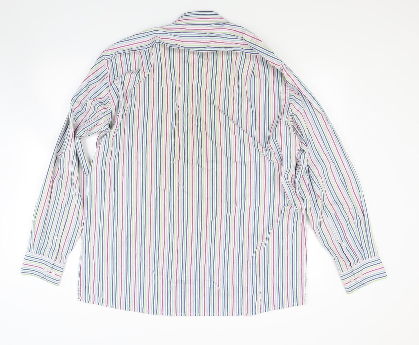 Paradigm Mens Multicoloured Striped   Dress Shirt Size 16