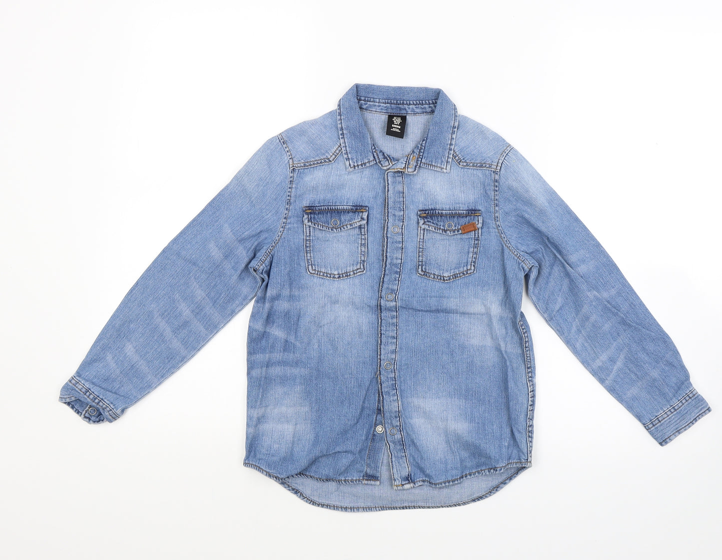 H&M Boys Blue  Denim Basic Button-Up Size 7-8 Years