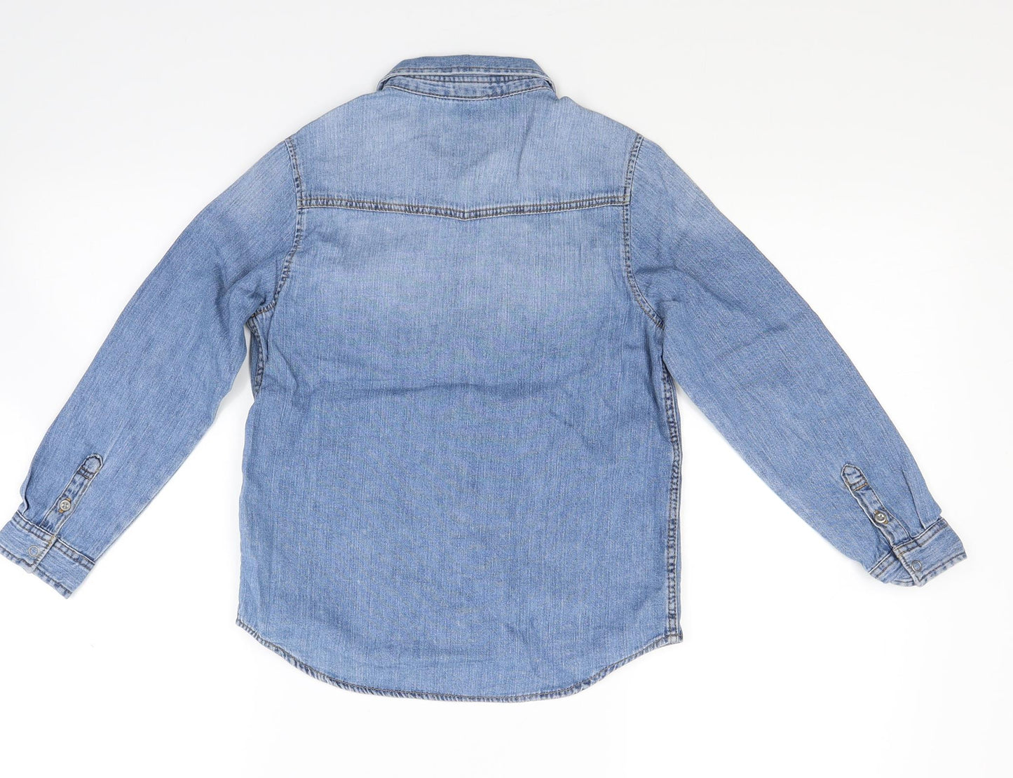 H&M Boys Blue  Denim Basic Button-Up Size 7-8 Years
