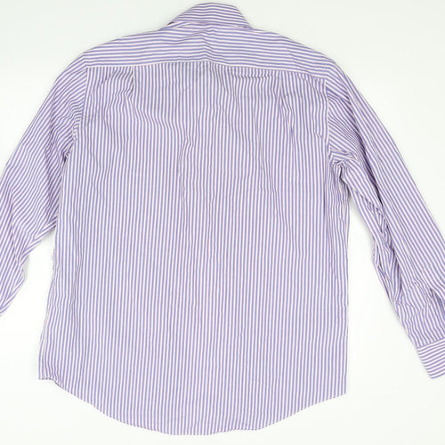 Marks and Spencer Mens Purple Striped   Dress Shirt Size 16.5