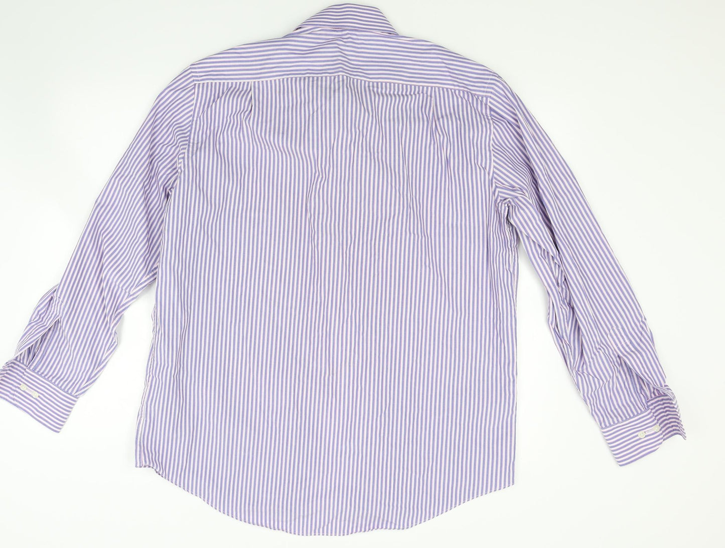 Marks and Spencer Mens Purple Striped   Dress Shirt Size 16.5