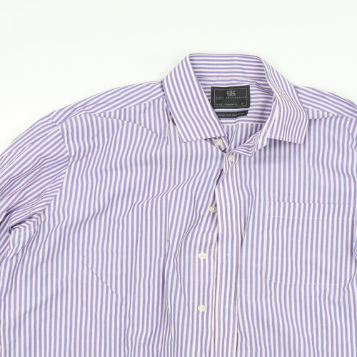 Marks and Spencer Mens Purple Striped   Dress Shirt Size 16.5
