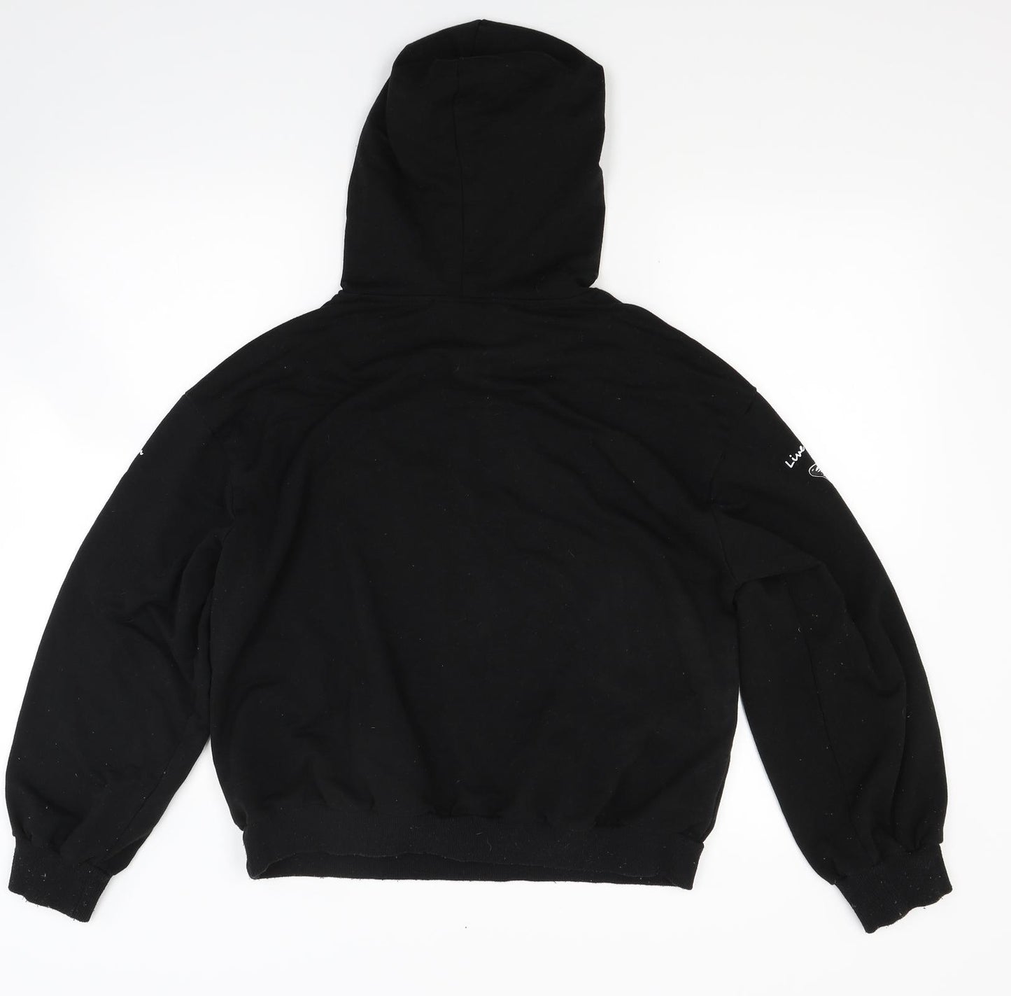 SheIn Womens Black  Jersey Pullover Hoodie Size M  - Butterfly print