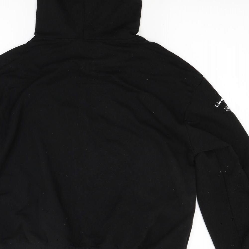 SheIn Womens Black  Jersey Pullover Hoodie Size M  - Butterfly print