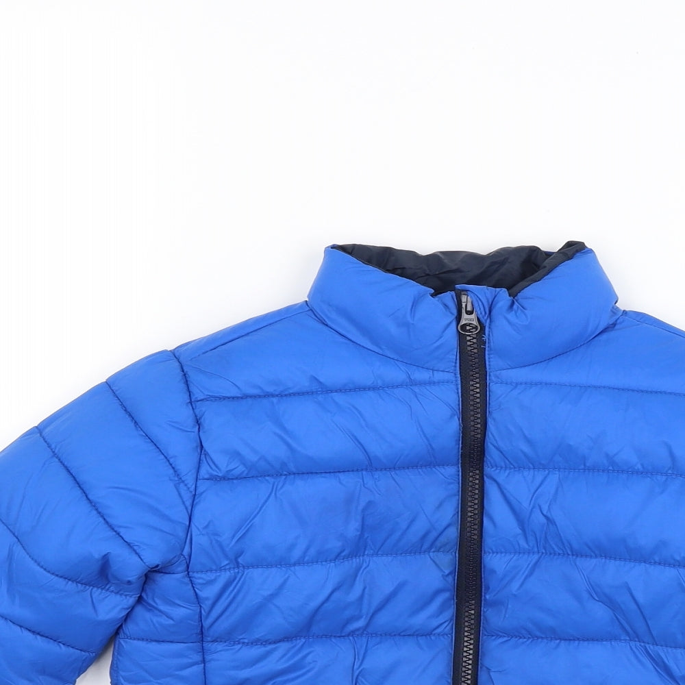 pepperts Boys Blue  Canvas Puffer Jacket Coat Size 7-8 Years