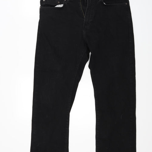 Marks and Spencer Mens Black  Denim Straight Jeans Size 34 L29 in