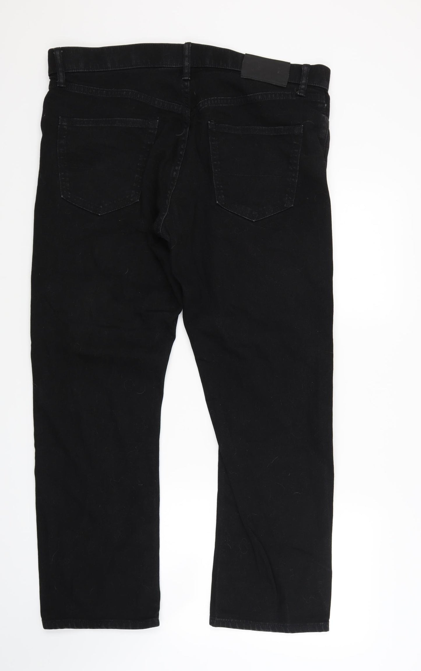 Marks and Spencer Mens Black  Denim Straight Jeans Size 34 L29 in
