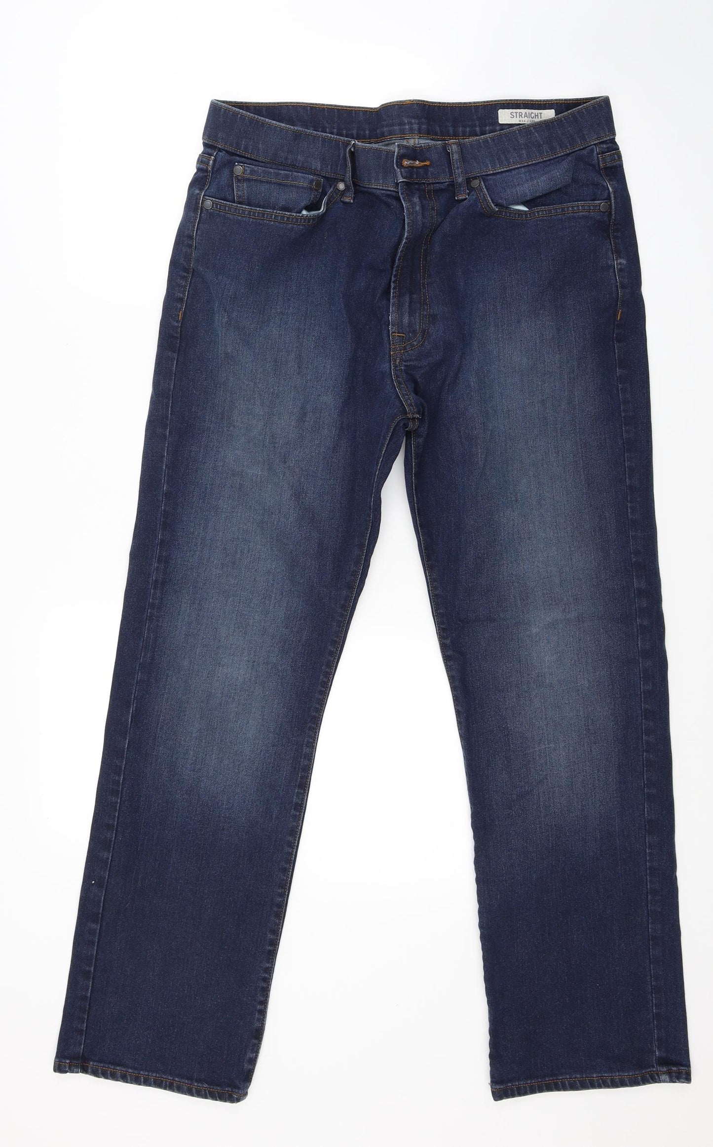 Marks and Spencer Mens Blue  Denim Straight Jeans Size 34 L29 in