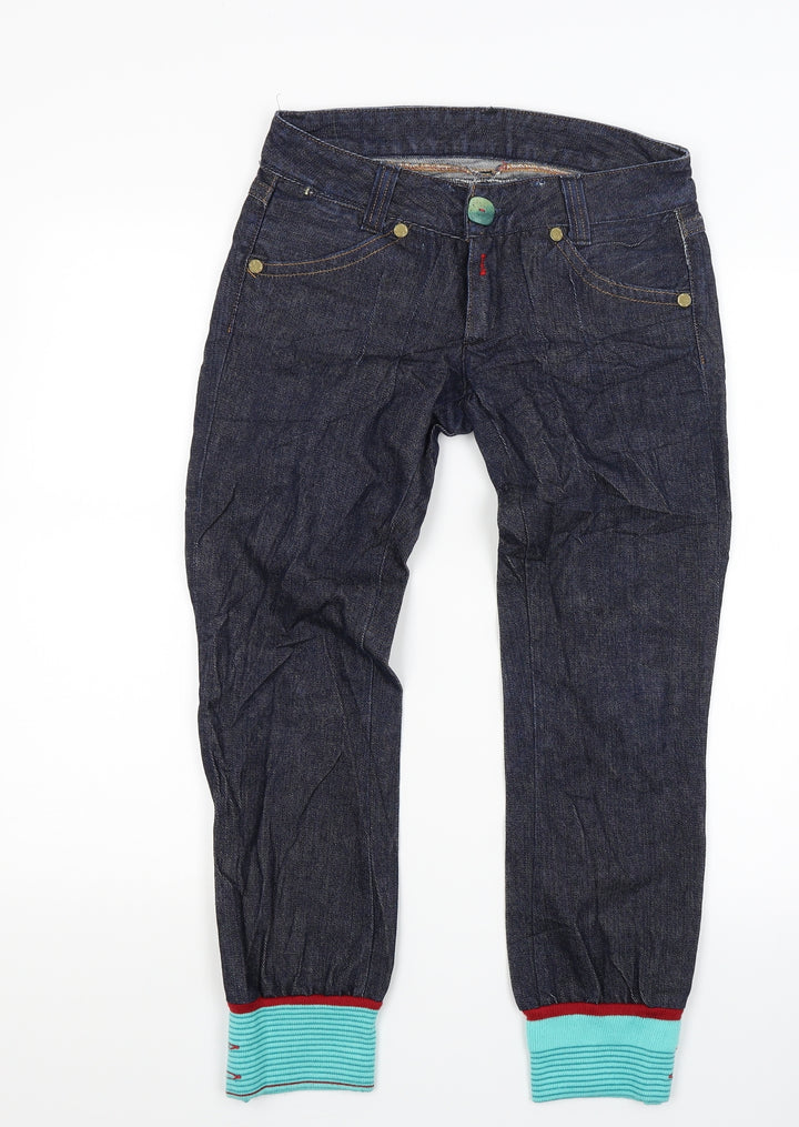 Preworn Womens Blue Denim Tapered Jeans Size 27 in L24 in - Customised