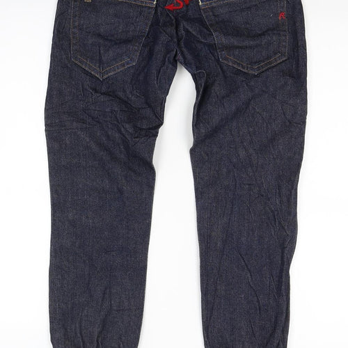 Preworn Womens Blue  Denim Tapered Jeans Size 27 in L24 in - Customised