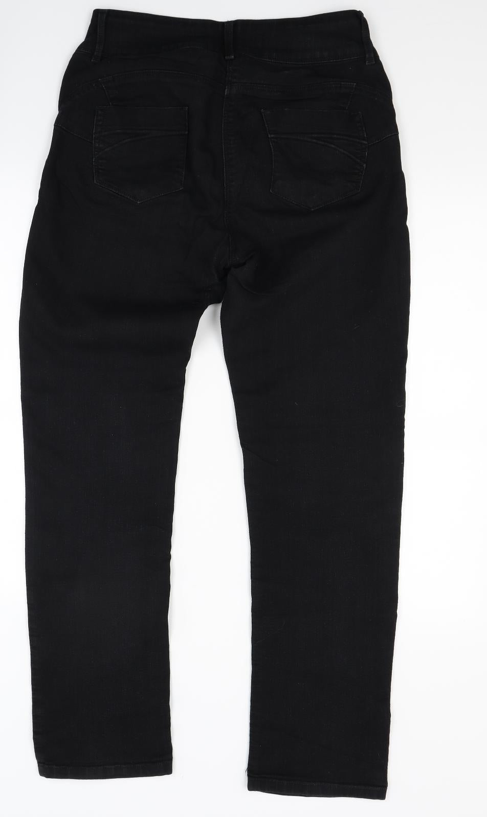 NEXT Womens Black  Denim Straight Jeans Size 12 L29 in