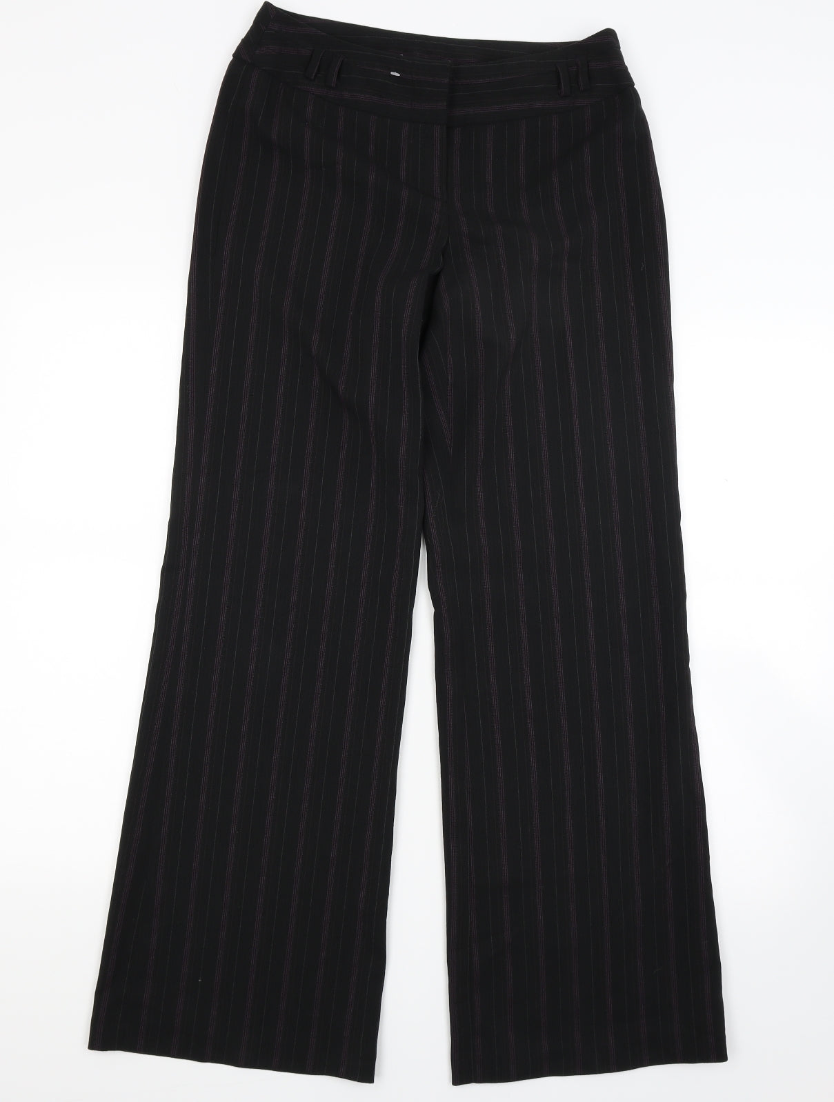 NEXT Womens Black Striped  Trousers  Size 8 L28 in