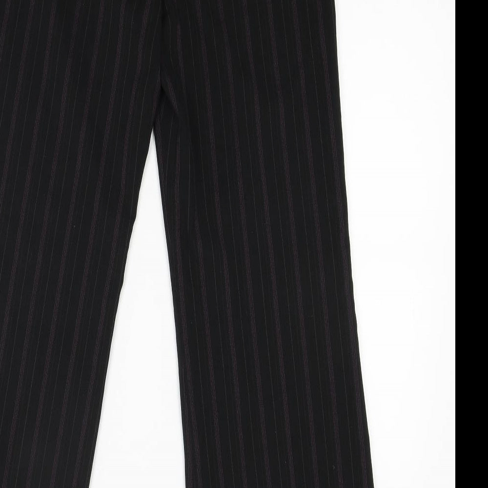 NEXT Womens Black Striped  Trousers  Size 8 L28 in