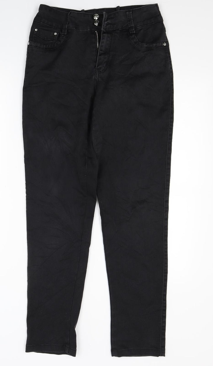CTM Womens Black Denim Skinny Jeans Size 32 in L29 in