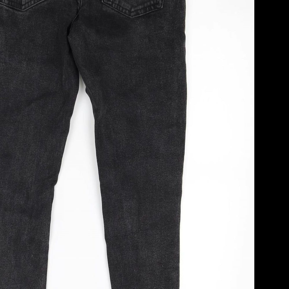 Primark Womens Black  Denim Straight Jeans Size 12 L24 in