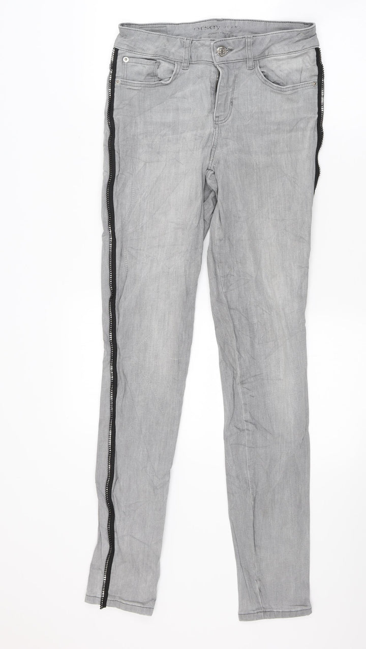 ORSAY Womens Grey Denim Skinny Jeans Size 8 L28 in