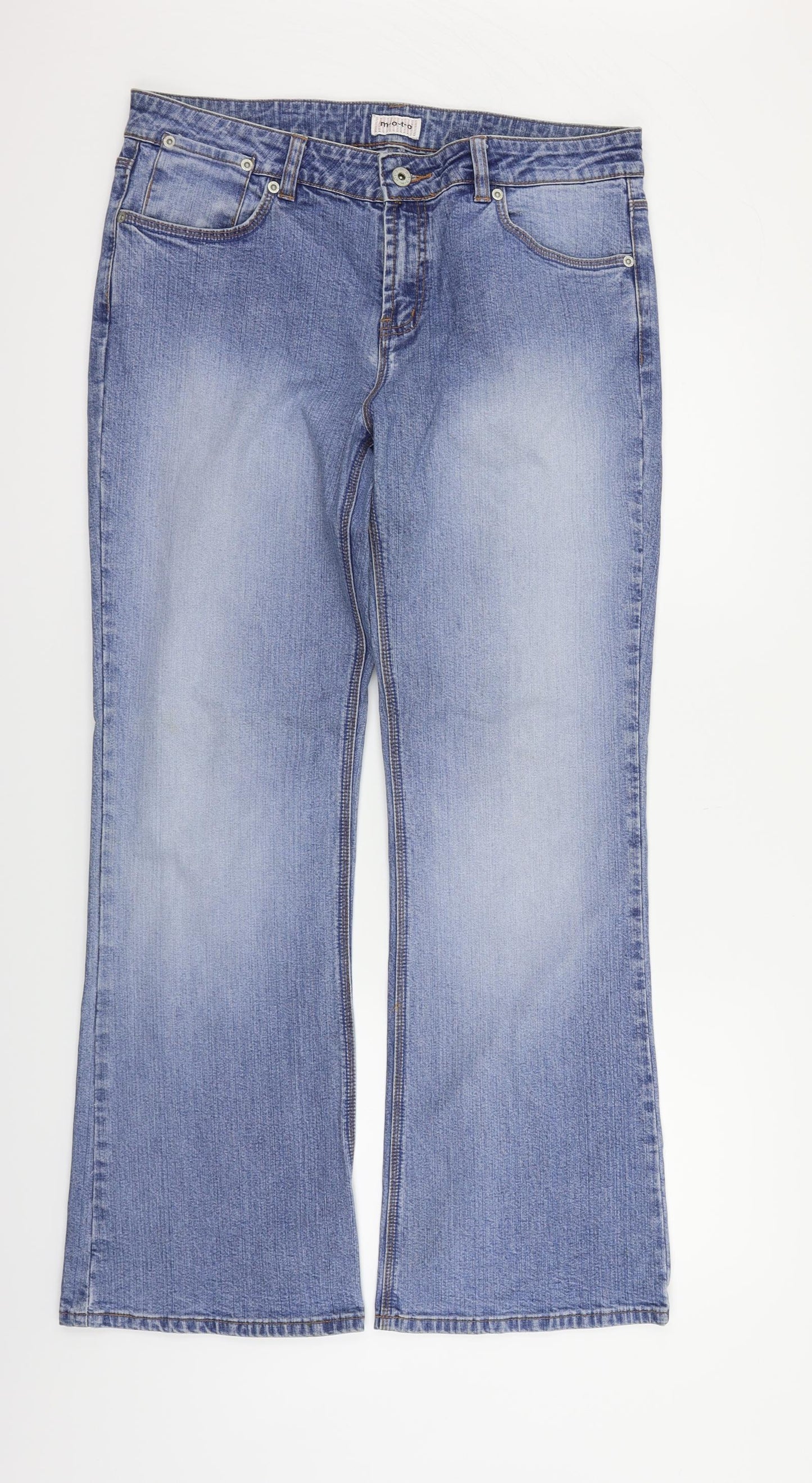Moto Womens Blue   Straight Jeans Size 16 L30 in