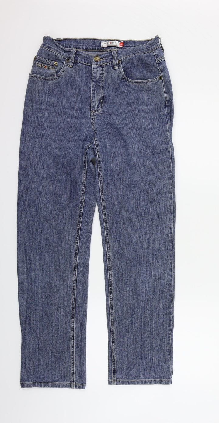 JUST FOR YOU Womens Blue   Straight Jeans Size 8 L26 in