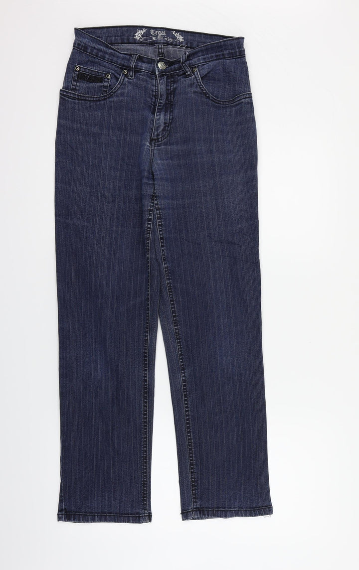 JUST FOR YOU Womens Blue   Straight Jeans Size 8 L27 in