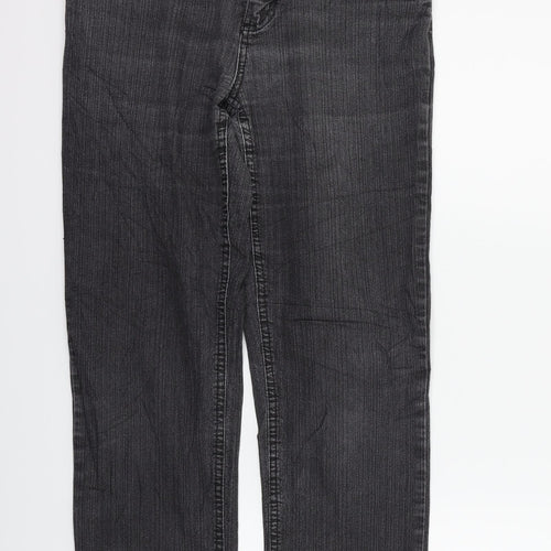 JUST FOR YOU Womens Grey   Straight Jeans Size 6 L27 in