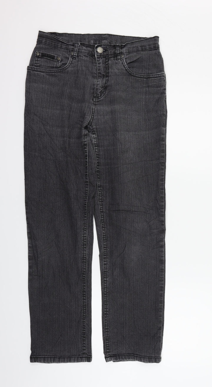 JUST FOR YOU Womens Grey   Straight Jeans Size 6 L27 in