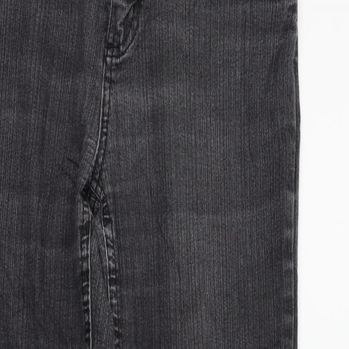 JUST FOR YOU Womens Grey   Straight Jeans Size 6 L27 in