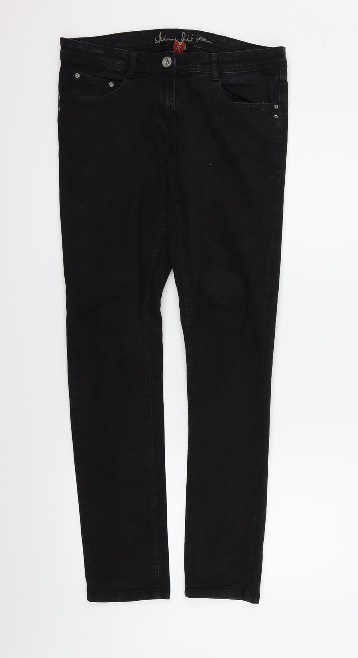 Denim & Co. Womens Black Straight Jeans Size 10 L28 in
