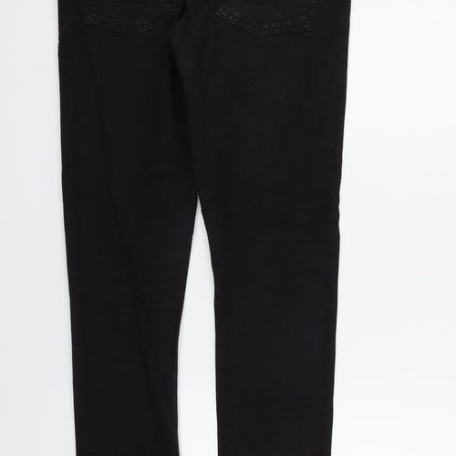 Denim & Co. Womens Black   Straight Jeans Size 10 L28 in