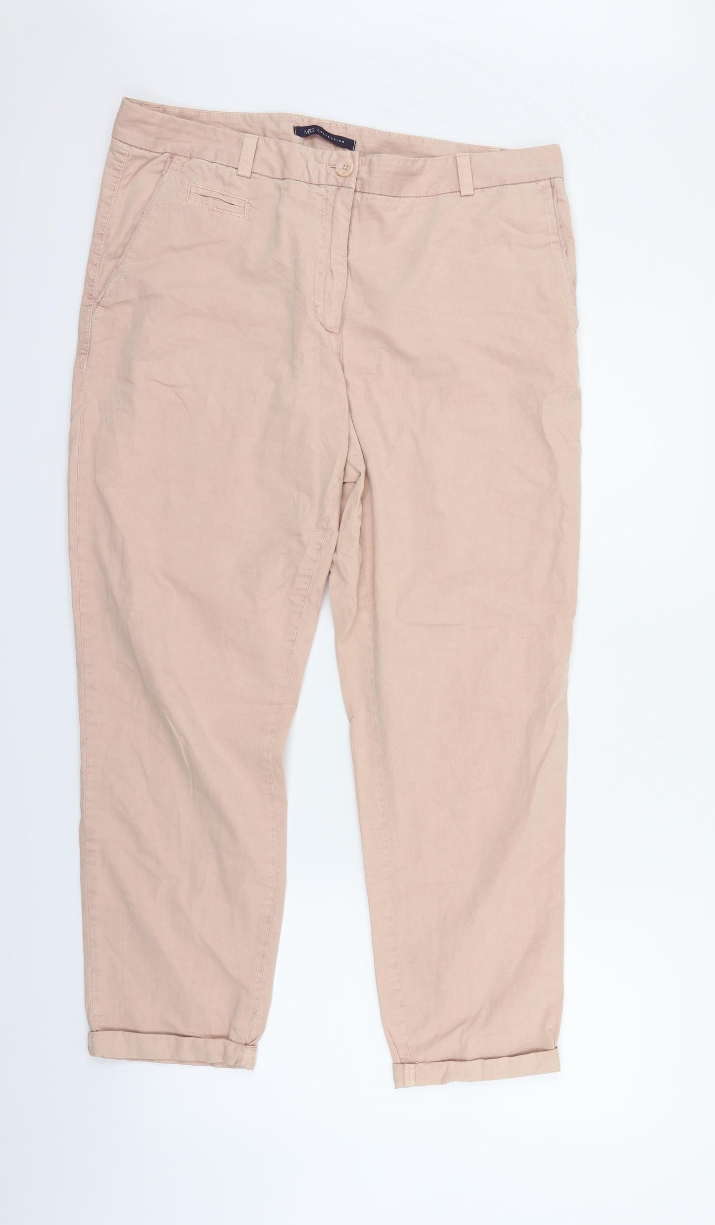 Marks & Spencer Womens Pink   Trousers  Size 14 L24 in