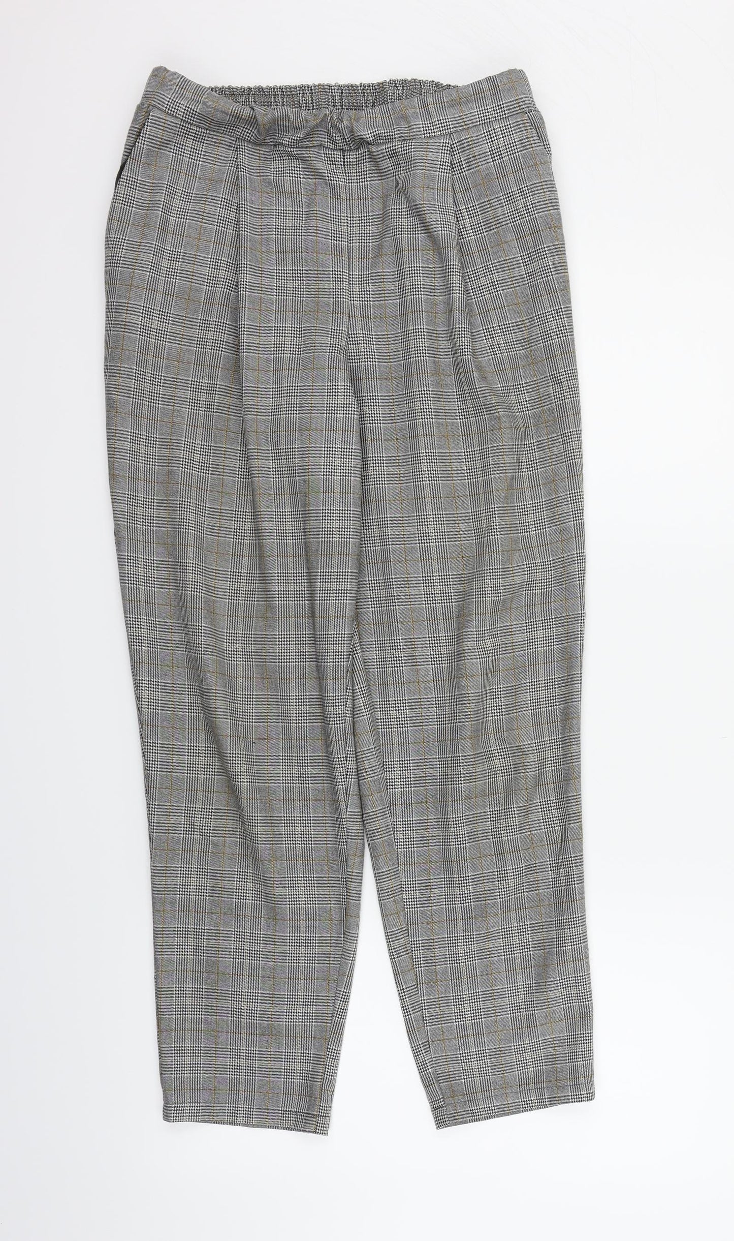 New Look Womens Grey Striped  Trousers  Size 12 L28 in