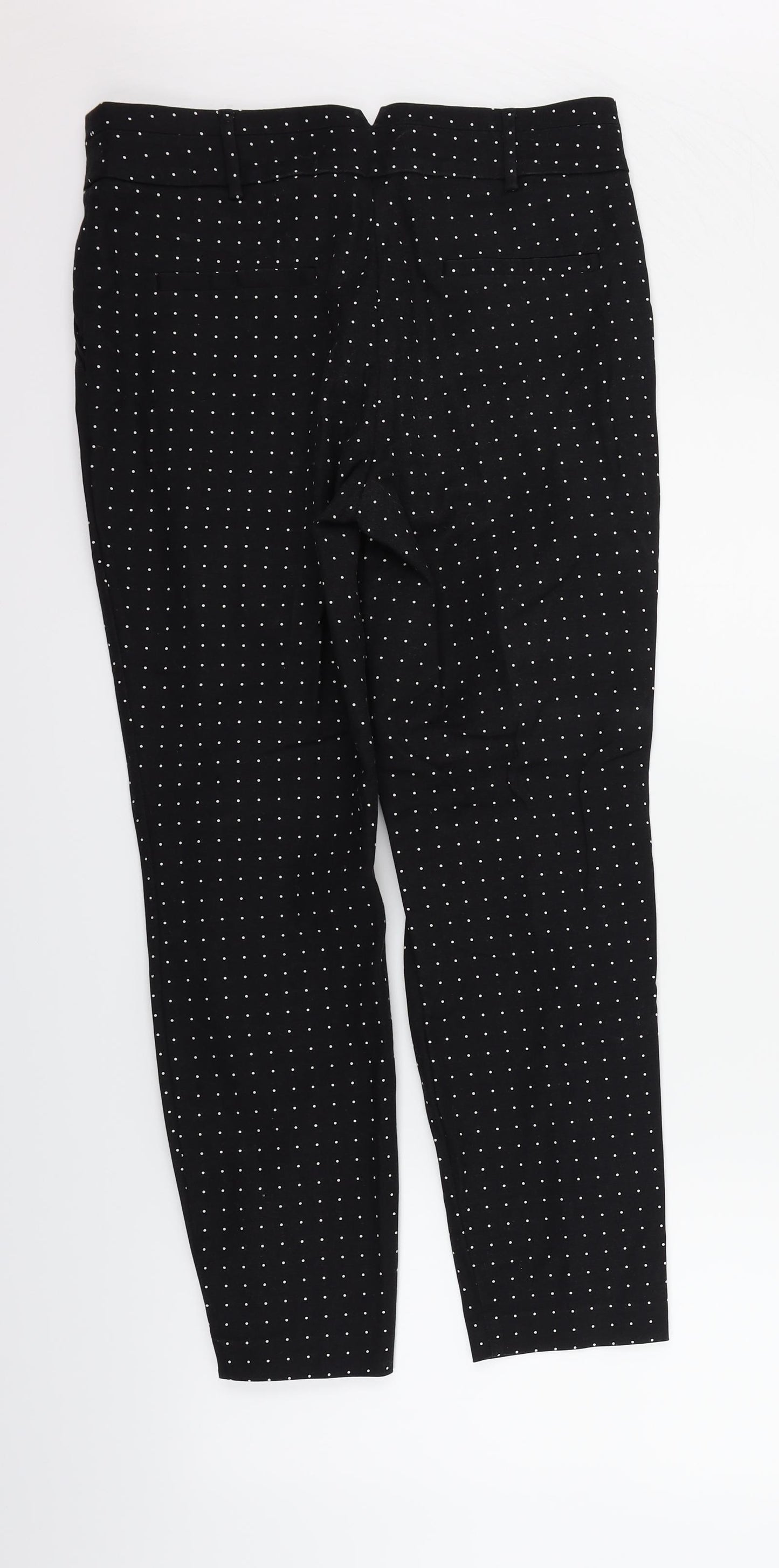 Matalan Womens Black Polka Dot  Trousers  Size 12 L26 in