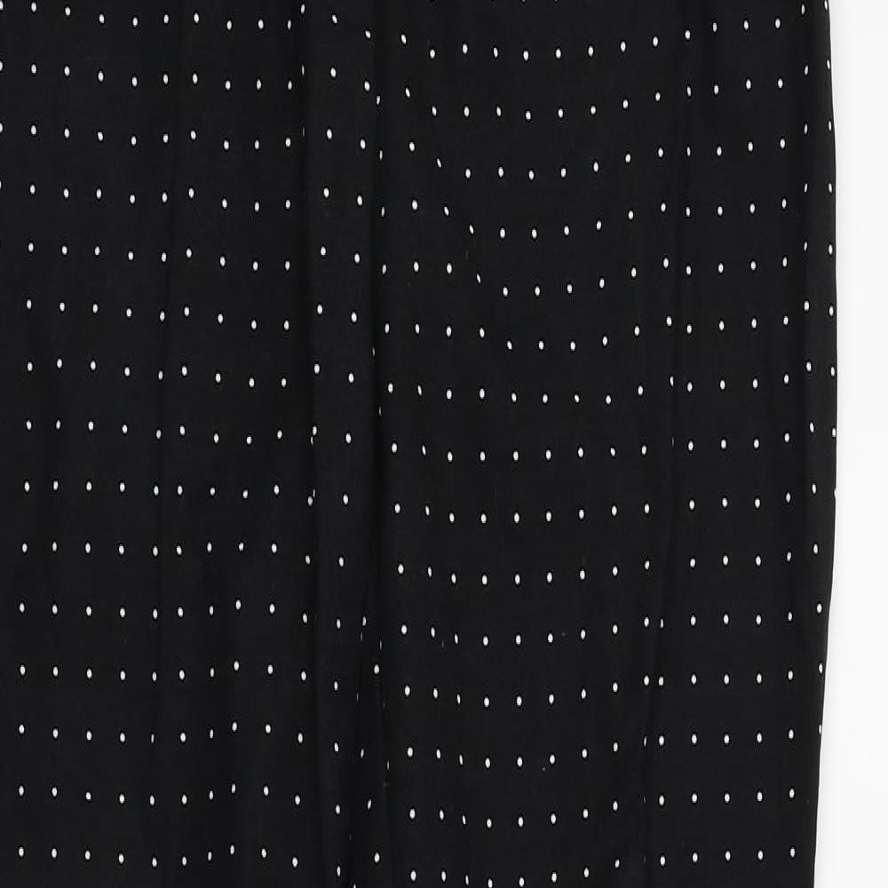 Matalan Womens Black Polka Dot  Trousers  Size 12 L26 in
